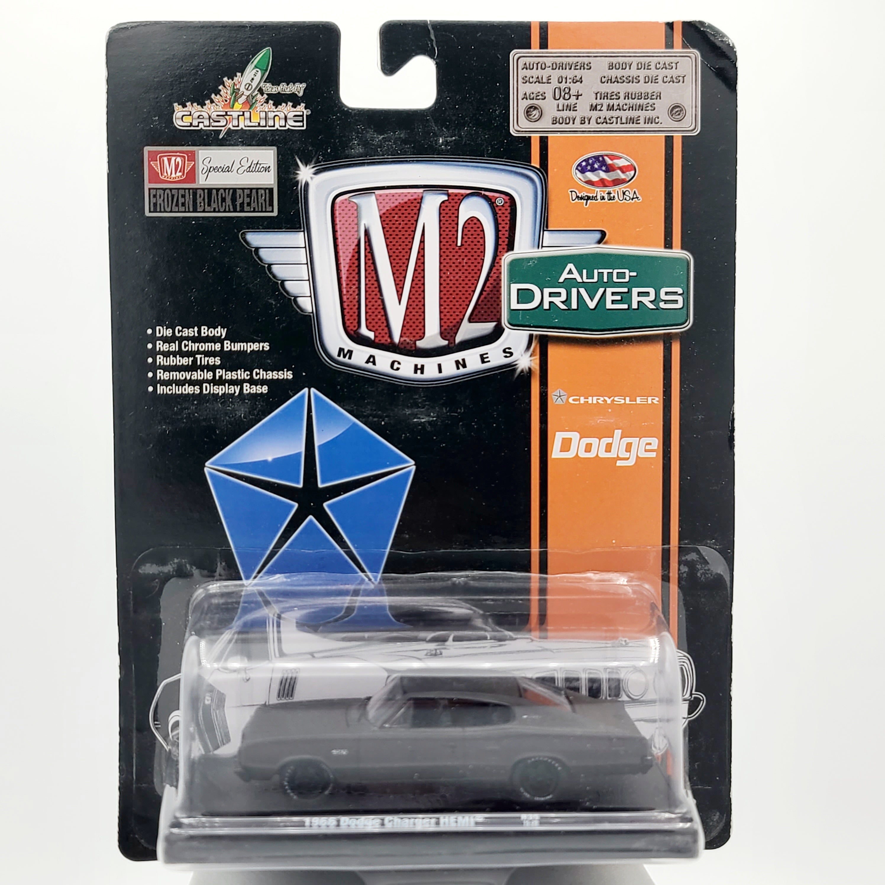 M2 Machines '66 Dodge Charger HEMI - 1:64, Frozen Black Pearl (2015 M2 Auto-Drivers Release 35)